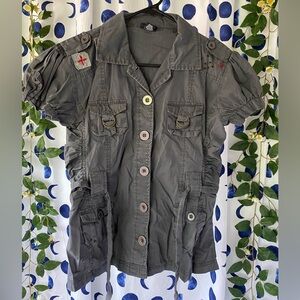 Retro 00's Rue21 Military Style Top